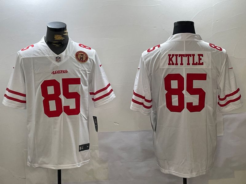 Men San Francisco 49ers #85 Kittle White 2024 Nike Vapor Limited NFL Jersey style 3